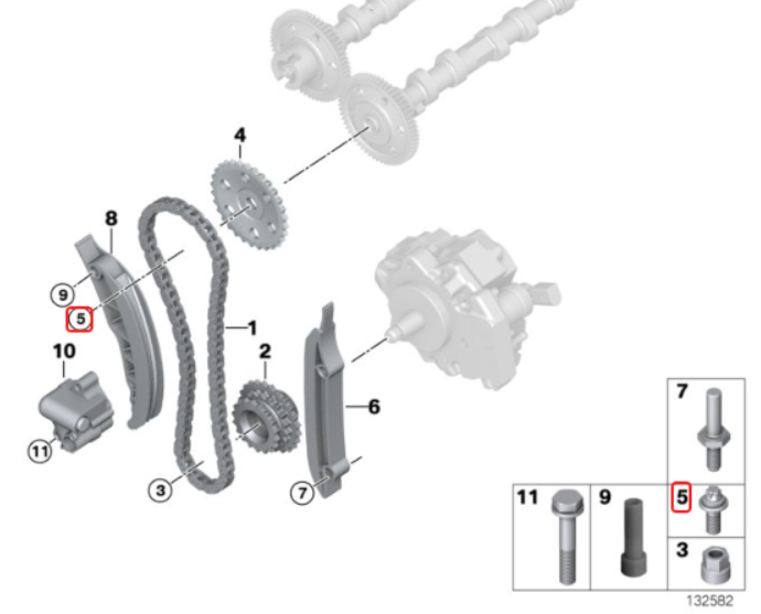 Genuine ISA Screw With Washer for BMW M57N2