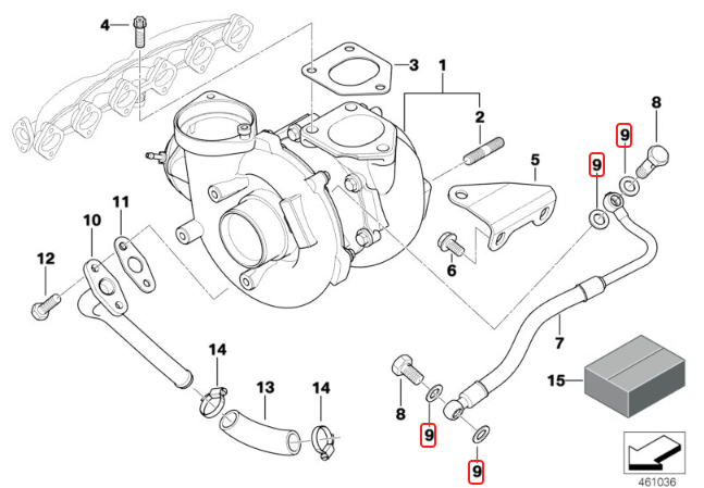 BMW Turbo Oil Line Gasket for M57