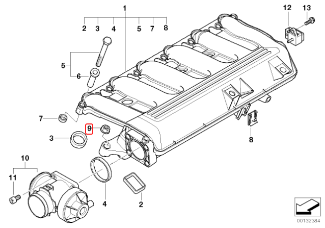 Genuine BMW Intake Manifold Nut for M57