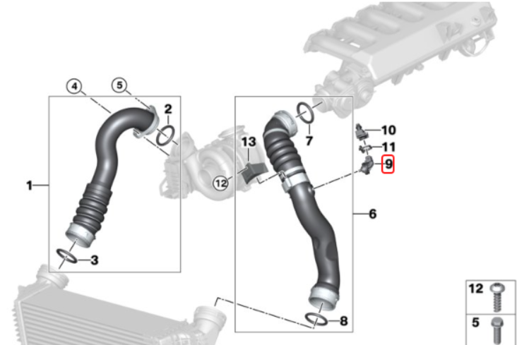 Hella Boost Temperature Sensor for BMW M57N2