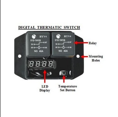 DIGITAL THERMATIC FAN SWITCH KIT 12V