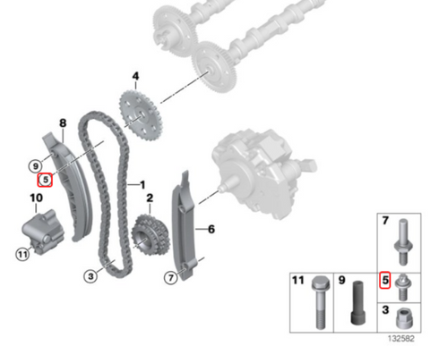 Genuine ISA Screw With Washer for BMW M57N2