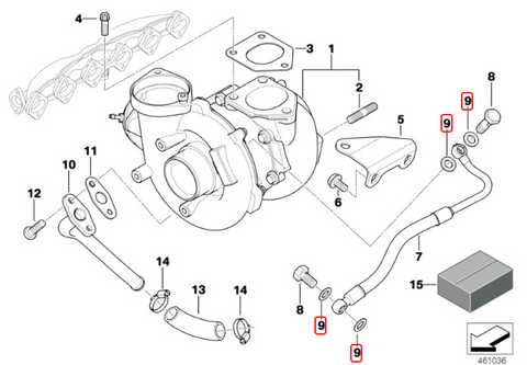 Genuine BMW Turbo Oil Line Gasket for M57