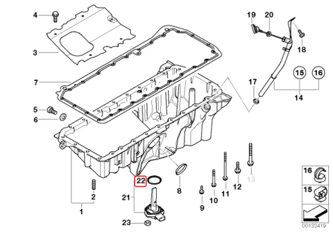Genuine BMW Engine Oil Level Sensor Gasket for M57