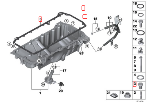 VICTOR REINZ Oil Pan Gasket for BMW M57N2