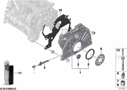 BMW 3.0D N57 Crankshaft rear main seal VICTOR REINZ ® 81-39379-00 11147797490