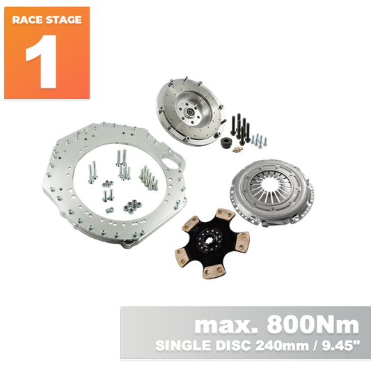 PMC Motorsport RACE STAGE 1 GM Chevrolet V8 LS LS1 LS3 LS7 LM7 LQ - BMW M50 S50 M52 S52 M54 - 240mm / 9.45"