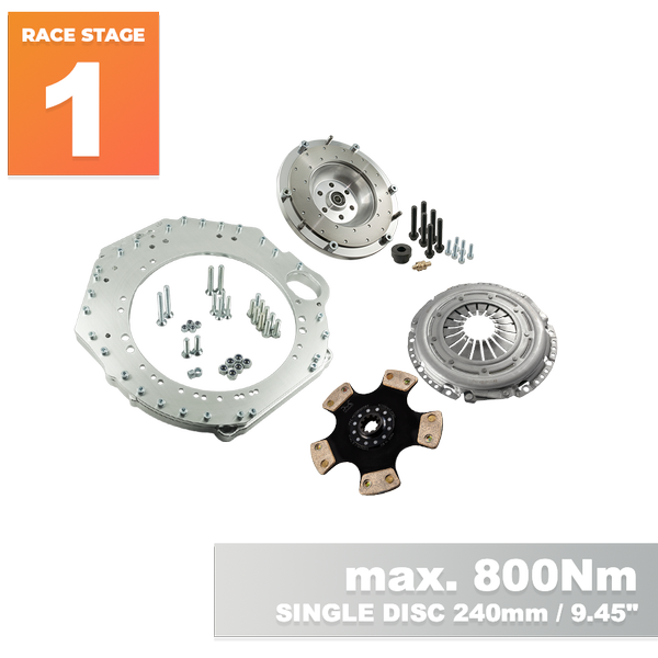 PMC Motorsport RACE STAGE 1 GM Chevrolet V8 LS LS1 LS3 LS7 LM7 LQ - BMW M57 / E46 S54 M3 - 240mm / 9.45"