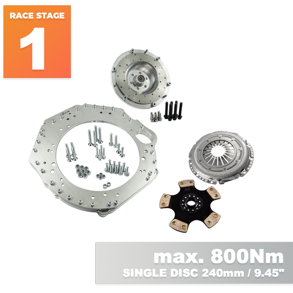 PMC Motorsport RACE STAGE 1 GM Chevrolet V8 LS LS1 LS3 LS7 LM7 LQ - BMW M57N2 6-Speed HGD JGA - 240mm / 9.45"