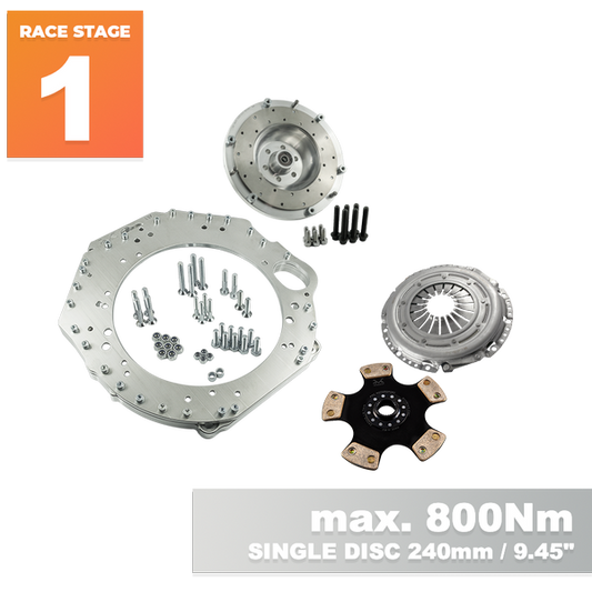 PMC Motorsport RACE STAGE 1 GM Chevrolet V8 LS LS1 LS3 LS7 LM7 LQ - BMW M57N2 6-Speed HGD JGA - 240mm / 9.45"