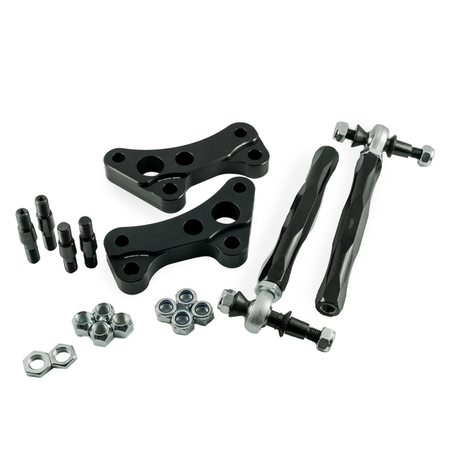 Stage 3+ PMC Motorsport turn angle adapters BMW E46 (Lock Kit / Steering Lock Adapters) (black) + Adjustable steering rods